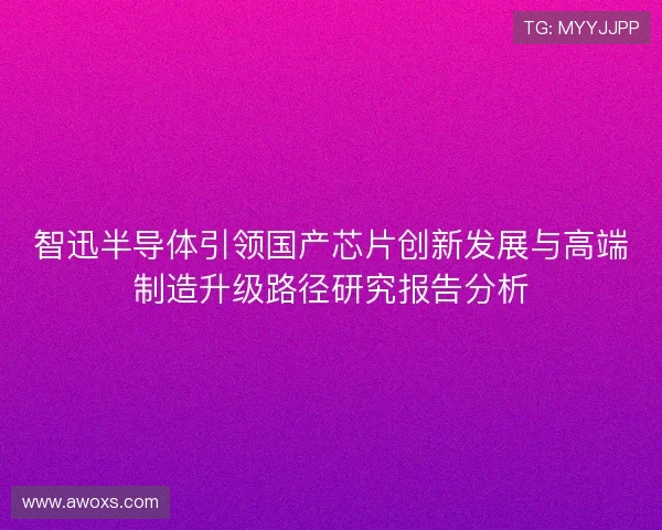 智迅半导体引领国产芯片创新发展与高端制造升级路径研究报告分析 智迅半导体引领国产芯片创新发展与高端制造升级路径研究报告分析